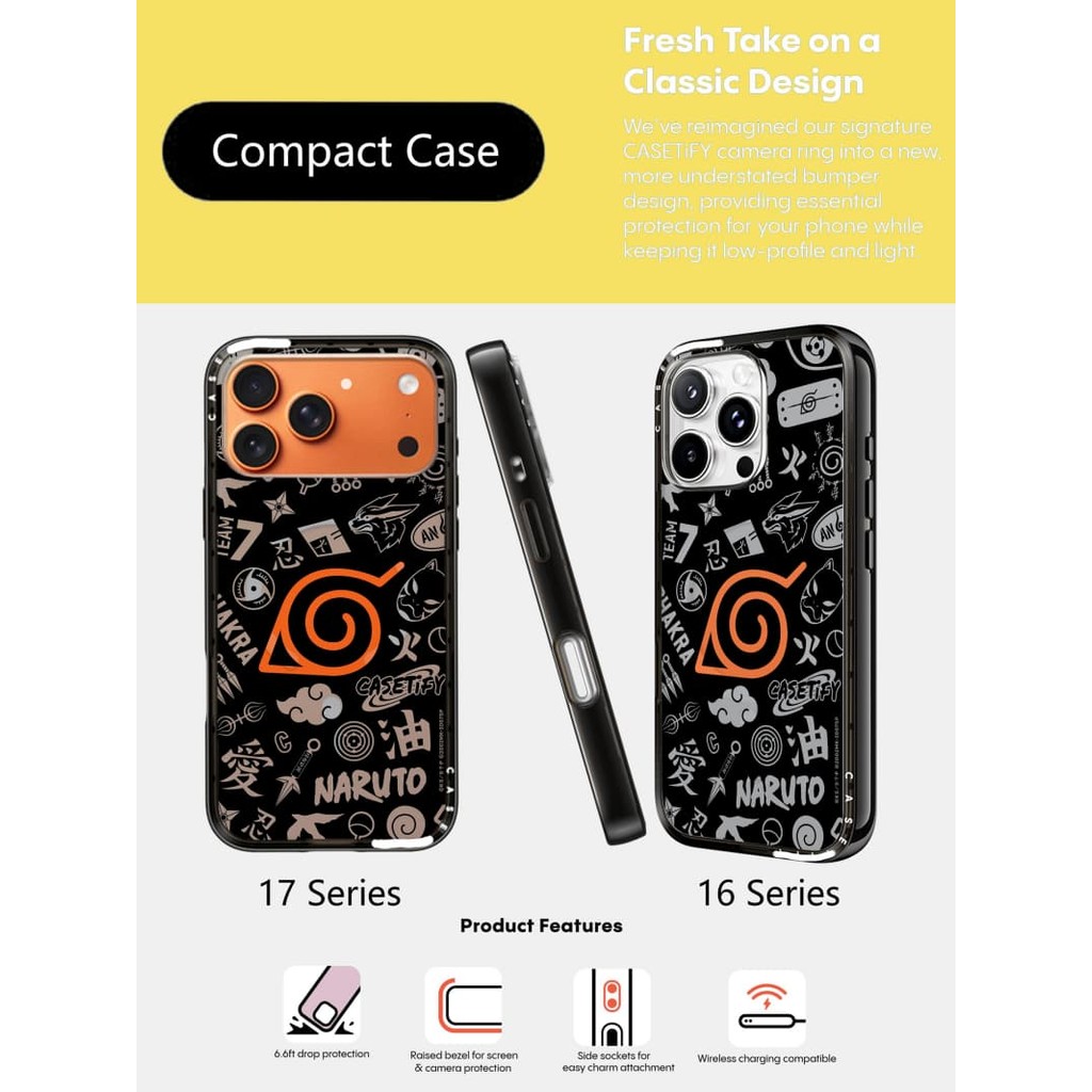 CASECASE X Motif Compact Clear Hard Case สําหรับ Apple IPhone 17 Pro Max 17Air 16 Pro Max 15 Pro Max 14 Pro Max 13 Pro Max พร้อมกล่อง
