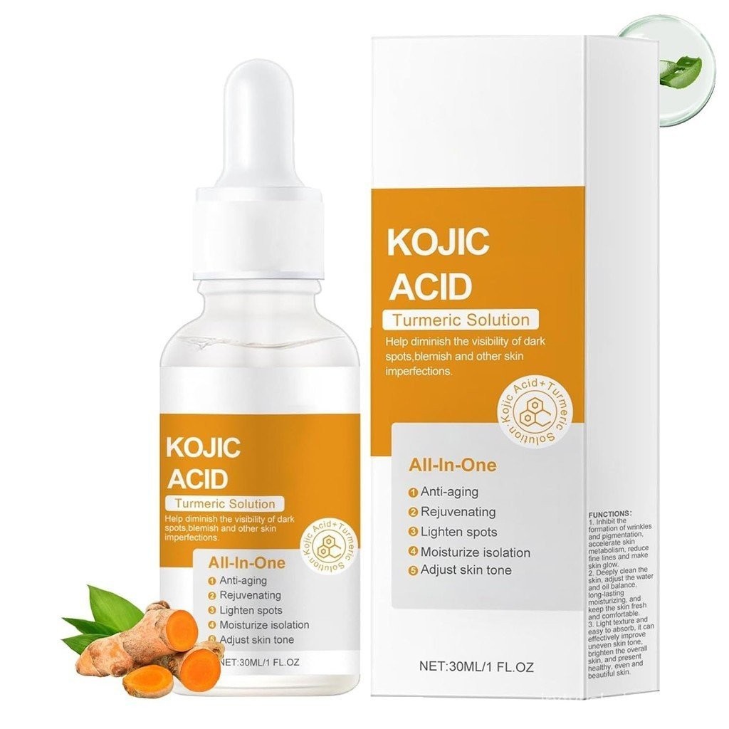 Turmeric Kojic Acid Serum,Kojic Acid Face Serum for Pigment Spot Correcting Radiance Serum for Face,