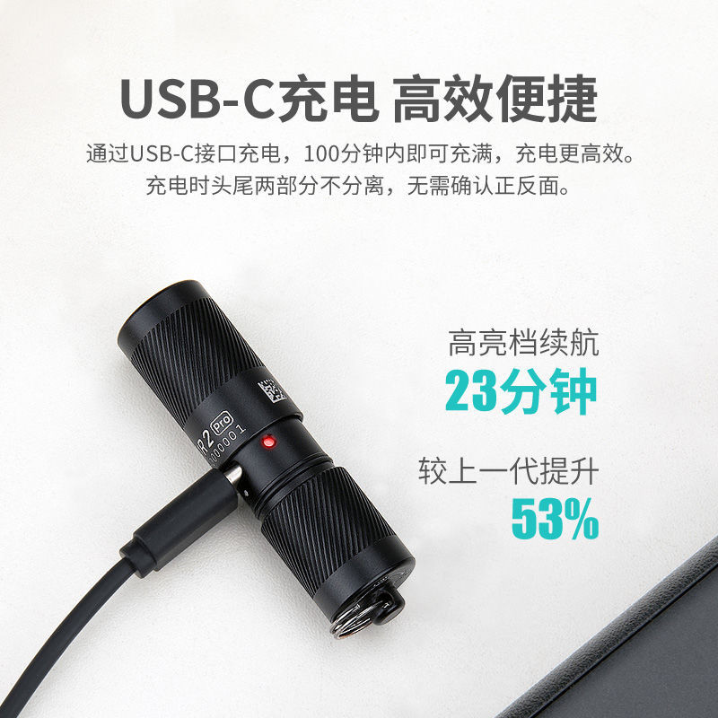 Aore i1R 2Pro ไฟฉายพวงกุญแจ ขนาดกะทัดรัด ชาร์จได้ ความสว่าง 180 ลูเมน LED