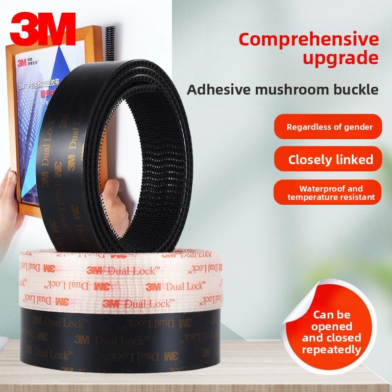 3M หัวเข็มขัดเห็ด SJ3550CF SJ3551CF Velcro พร้อมกาวกรอบรูปกาว Superviscose SJ3560