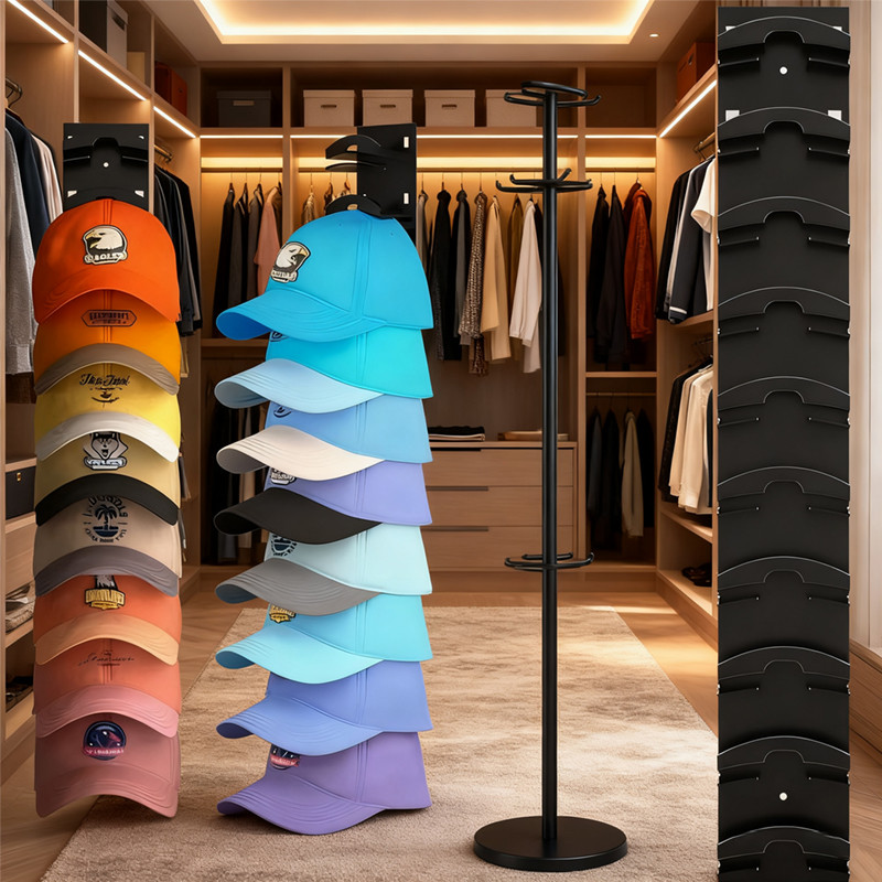 ชั้นเก็บหมวก ชั้นวางหมวกติดผนัง สำหรับเก็บหมวกเบสบอล ประหยัดพื้นที่ในบ้าน - รูปที่ 7