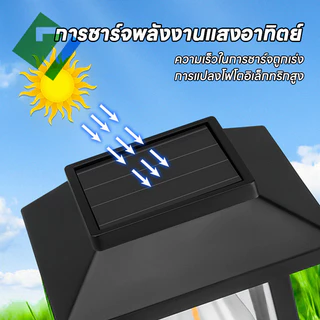 10แท่ง ไฟปักสนาม พลังงานแสงอาทิตย์โซล่าเซลล์ ไฟ LED ไฟทาง โคมไฟโซล่าเซลล์