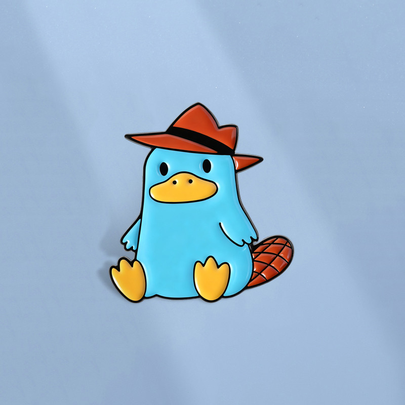 การ์ตูนน่ารัก Platypus Perry เคลือบ Pin สำหรับกระเป๋าเป้ ของขวัญสำหรับเพื่อน จาก Phineas และ Ferb