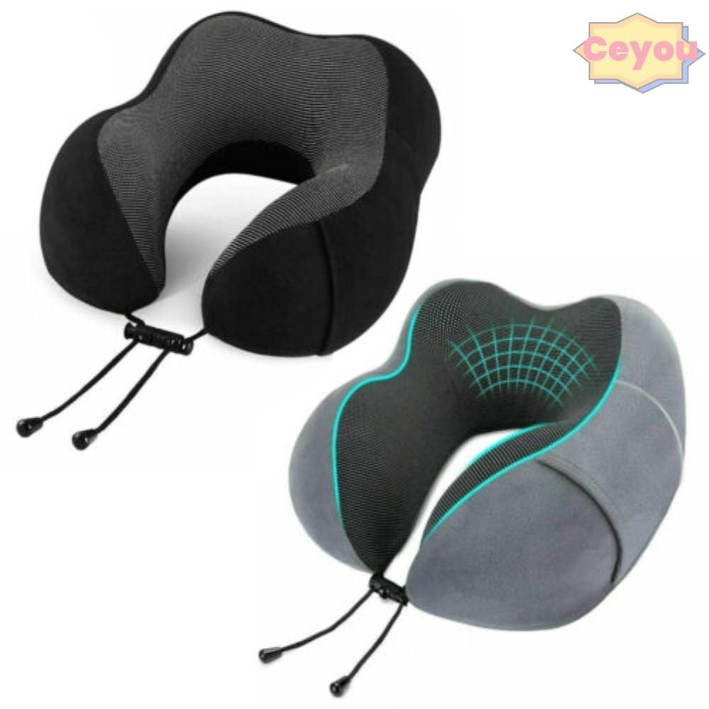 CEYOU หมอนรูปตัว U, รองคอป้องกันคอหมอนเดินทาง, 30*25*15 ซม. Travel Essentials Memory Foam Plush Cush