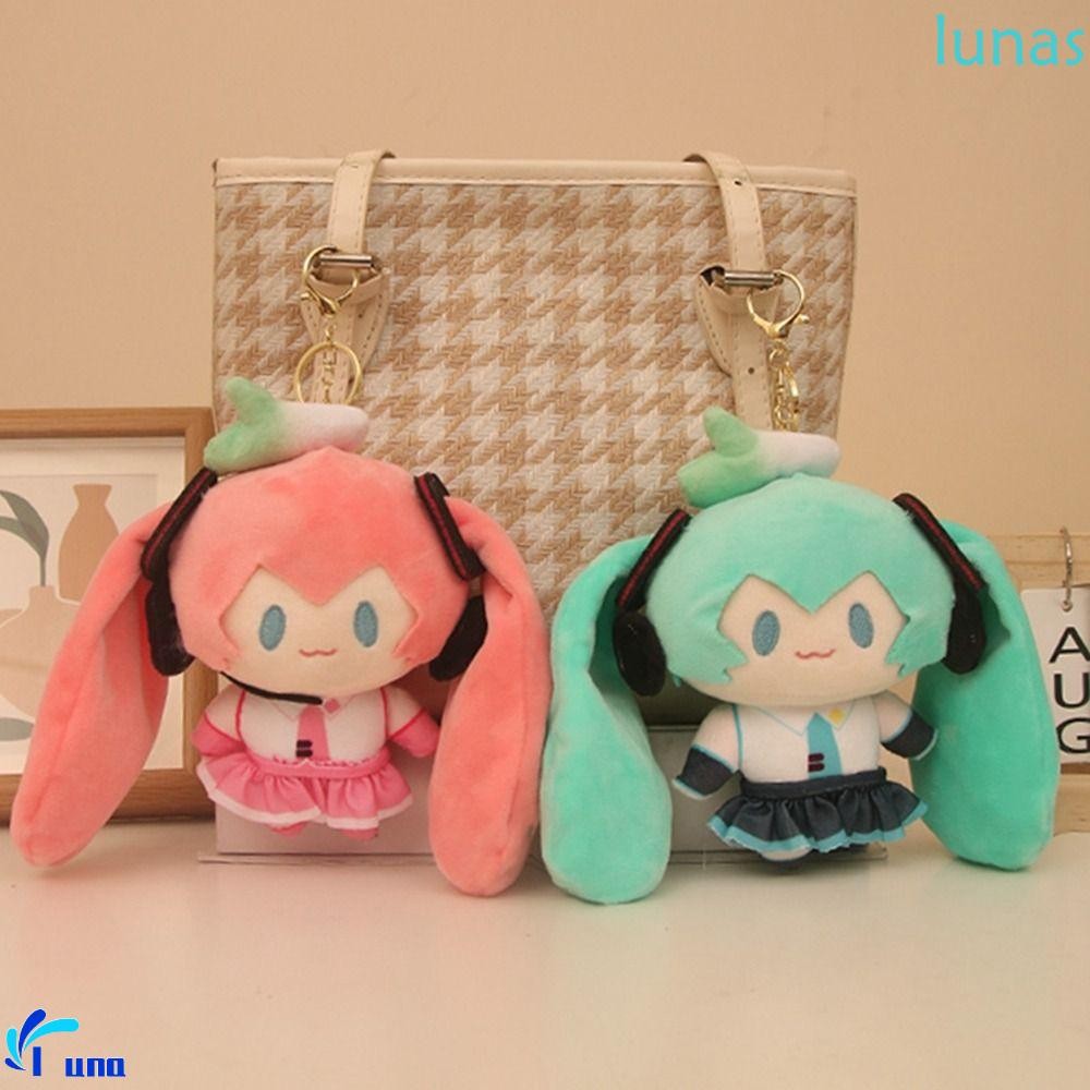 LUNASOL ตุ๊กตา Hatsune Miku พวงกุญแจ, การ์ตูนรุ่น Q Hatsune Miku พวงกุญแจ, ตุ๊กตา Miku พวงกุญแจอะนิเ