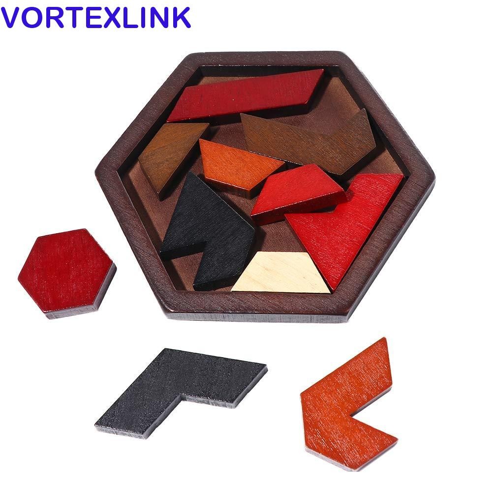 VORTEXLINK Puzzle Board Puzzle Game Wooden Hexagonal IQ Brain Teaser