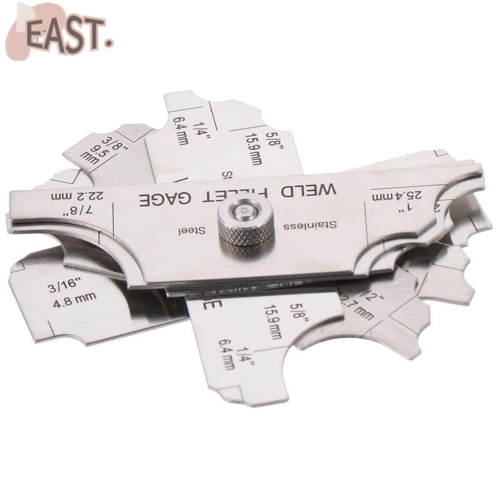 EASTS 7PCS เครื่องเชื่อม, 1/8-1 MG-11 เชื่อม Fillet Gages ชุด, Ulnar เชื่อมวัด MM และนิ้วโลหะเชื่อมต