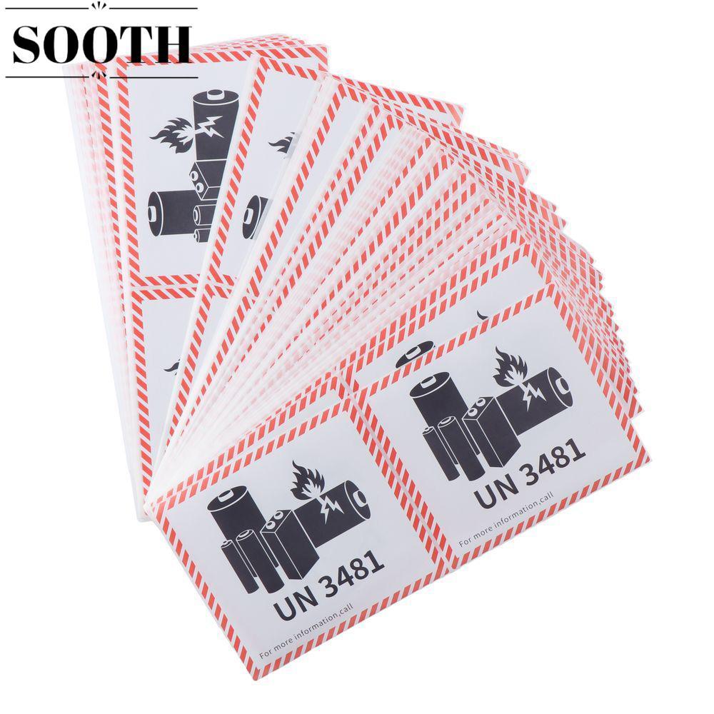 SOOTH ป้ายไฟแบตเตอรี่, แผ่นทองแดงลิเธียมกาวขนส่งฉลากแบตเตอรี่ลิเธียม, UN3481 สีแดง 4.7 "x 4.3" สํานั