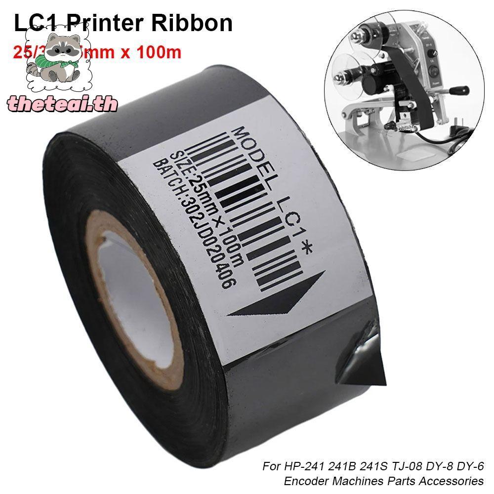 ริบบิ้นเครื่องพิมพ์ THETEAI 1 ม้วน LC1, เทปเครื่องพิมพ์ 25/30/35 มม., การพิมพ์การเข้ารหัสความร้อน 100 ม.|ตัวเข้ารหัสชิ้นส่วนชิ้นส่วน|อุปกรณ์เสริม