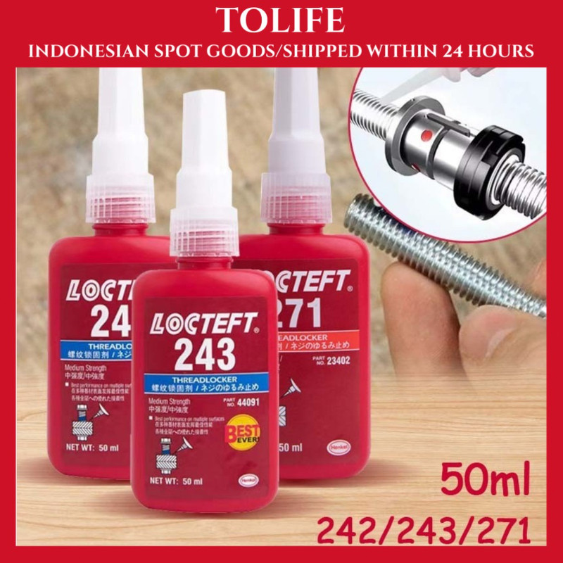 271 243 Thread Locker Anaobic Bolt กาว 50ml Leak-Proof Anti-Vibration Thread Lock Liquid สําหรับช่าง