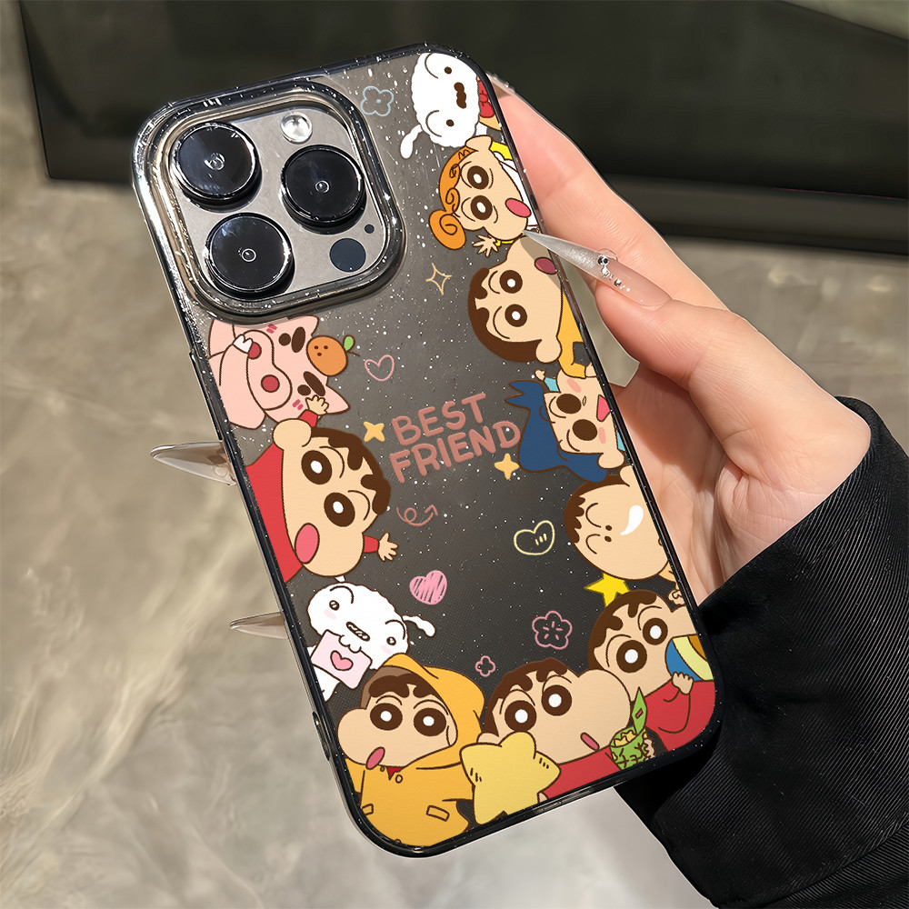 สต๊อกไทย เคสโทรศัพท์13 ลายน้องชิน เคสใสนิ่มกลิตเตอร์แวววาว For IPhone 13 14 11 12 Pro 16 15 Promax X XR XSMAX 6/7/8 Plus