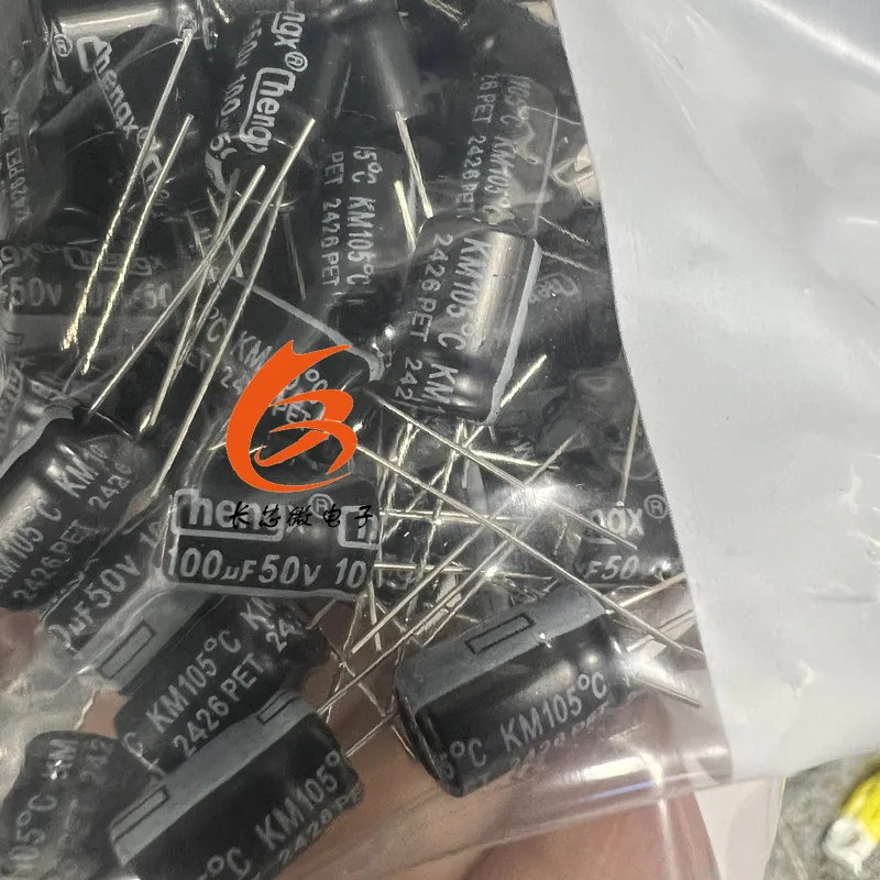 500 ชิ้น/ล็อต 100UF 50V 8X12 20% สวิทช์กันน้ําอินเวอร์เตอร์อลูมิเนียม Electrolytic Capacitor