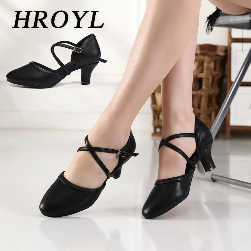 ผู้หญิงรองเท้าเต้นรําสมัยใหม่ Latin Party Tango Professional หนังไมโครไฟเบอร์ Upper Salsa รองเท้าส้น