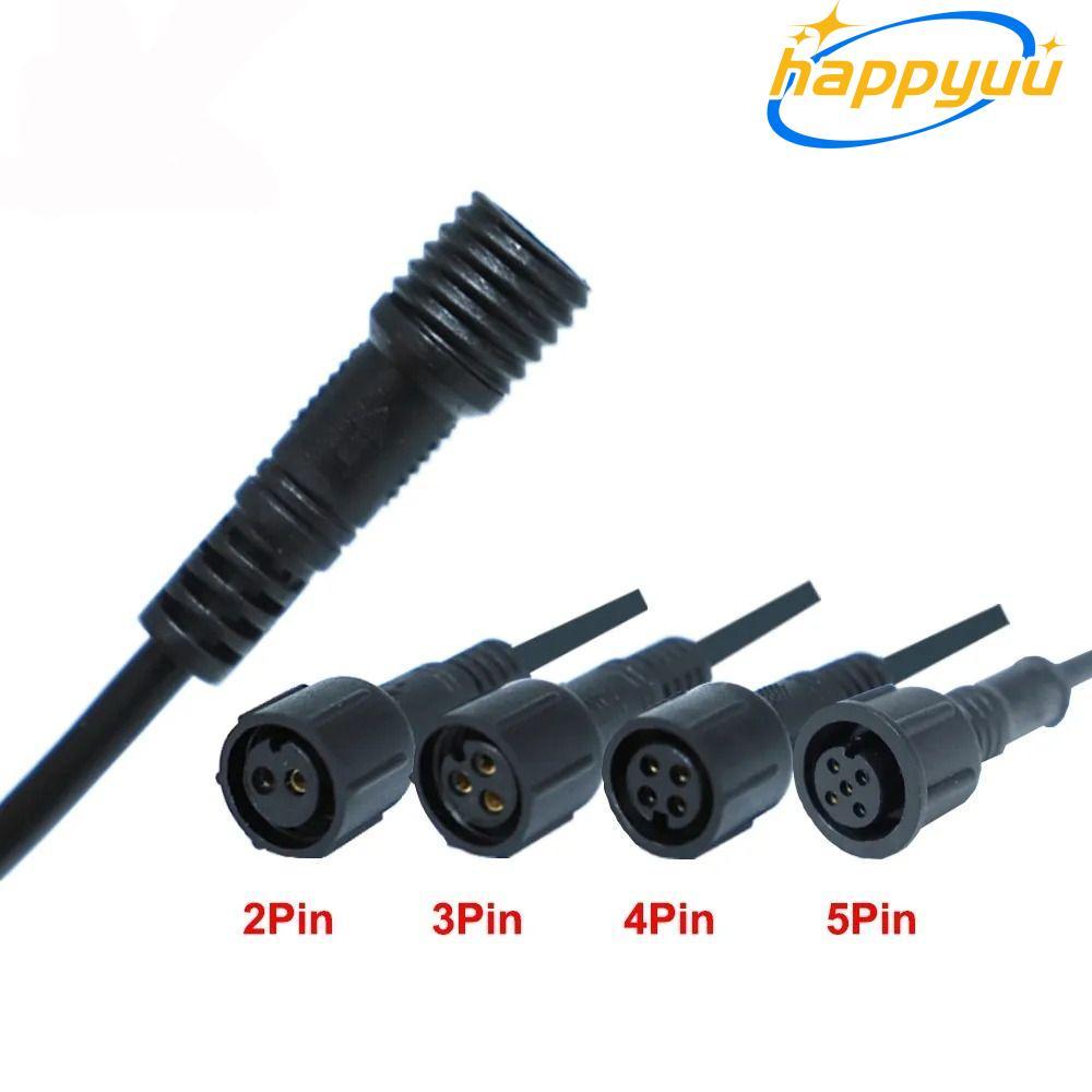 HAPPYUU ชายหญิง LED Connector, 2Pin 3Pin 4Pin IP67 2Pin 3Pin 4Pin แจ็ค, 20 ซม.สายสีดําแถบไฟ LED