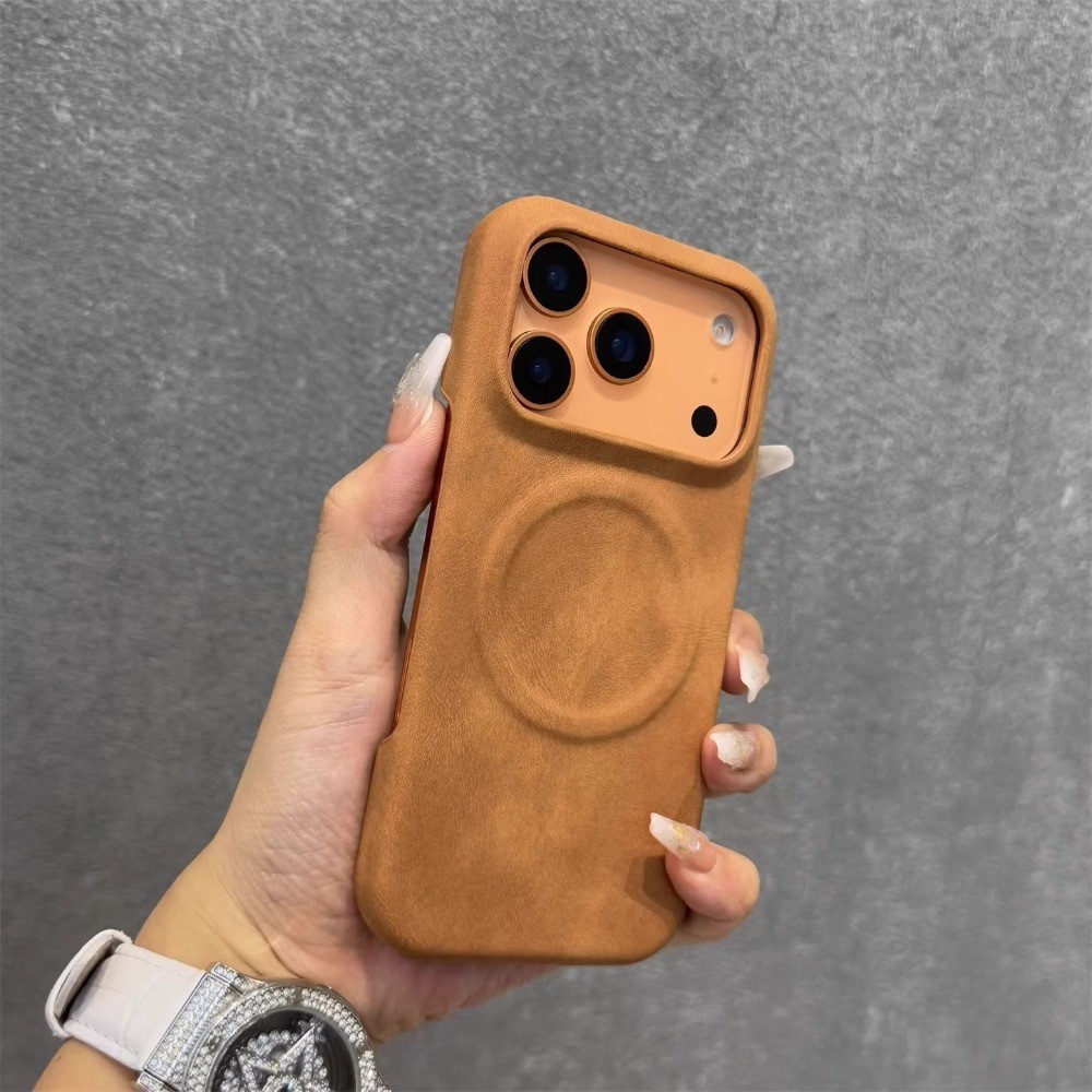 แฟชั่นหนังแกะเคสโทรศัพท์แม่เหล็กสําหรับ ไอโฟน 17 อากาศ 17 12 13 14 15 16 มือโปร สูงสุด 14 15 16 บวก ปลอกกันกระแทกป้องกันลายนิ้วมือฮาร์ดปกหลัง