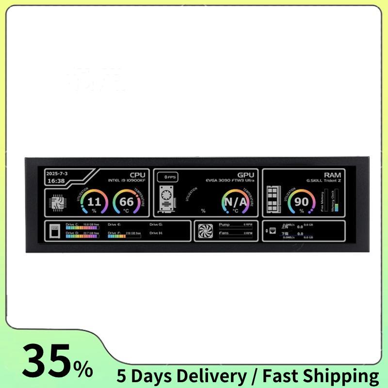 8.8 "ยืดบาร์ LCD Monitor 1920x480 หน้าจอสัมผัส IPS แบบพกพาจอแสดงผลรองสําหรับ PC CPU & Temp การตรวจสอ