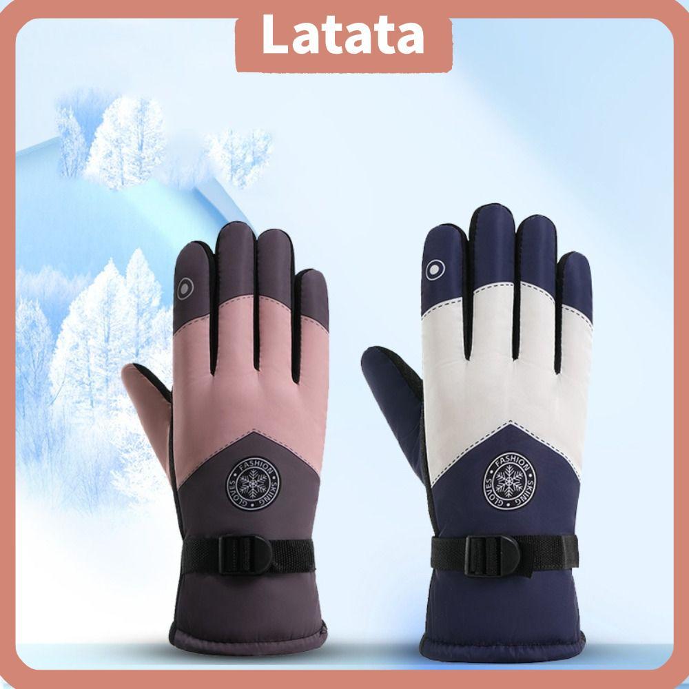 ถุงมือหน้าจอสัมผัส La Ta สำหรับอากาศหนาว ออกแบบเป็นตุ๊กตา พอลิเอสเตอร์ กันน้ำและป้องกันการลื่นไถล