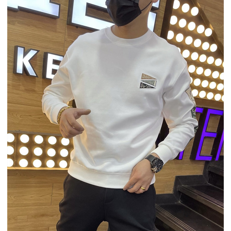 เสื้อกันหนาวผู้ชาย สไตล์ยุโรป พิมพ์ลายไม่ซ้ำ กว่ารอบคอลูก.CV