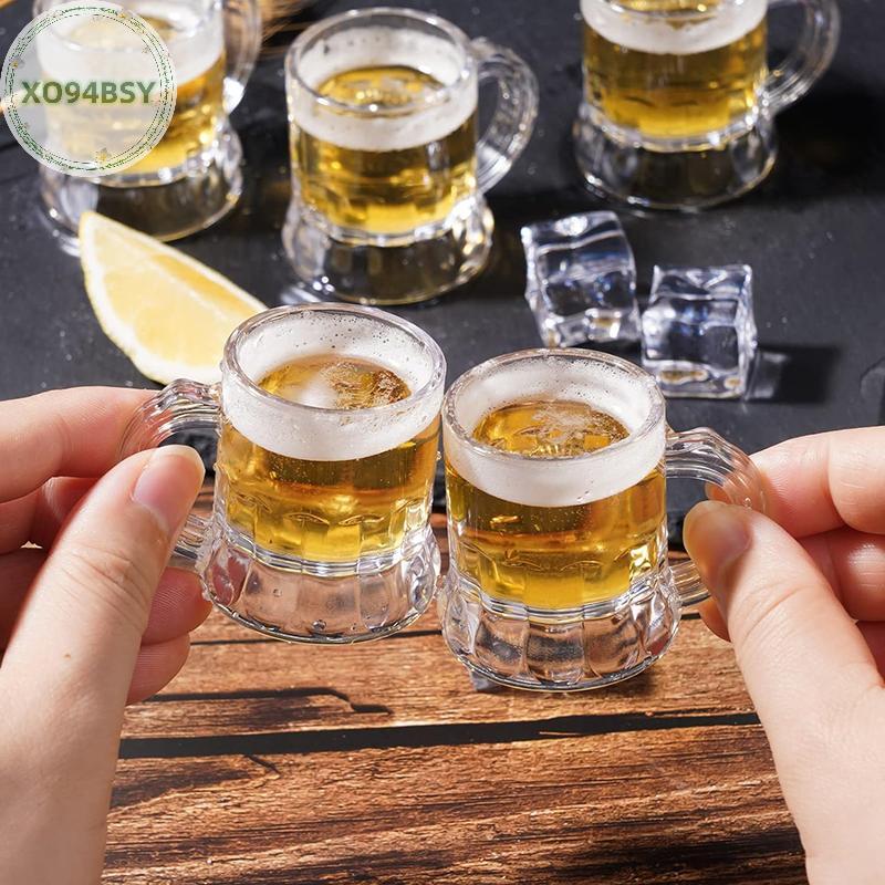 XO94BSY 5/10PCS 30ml ถ้วยเบียร์ขนาดเล็กจับพลาสติก Whisky Mini สําหรับ Party แก้ว Barware ห้องครัวรับ