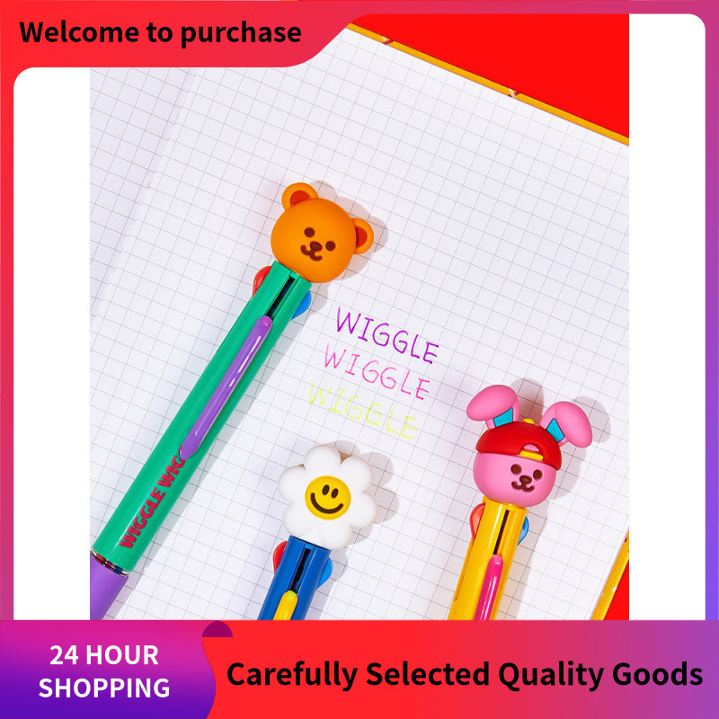 Wiggle wigle Wiggle ปากกาลูกลื่น Push Type 0.7 มม.นักเรียนเฉพาะสํานักงานเครื่องเขียนปากกาน้ํามันสี่ส