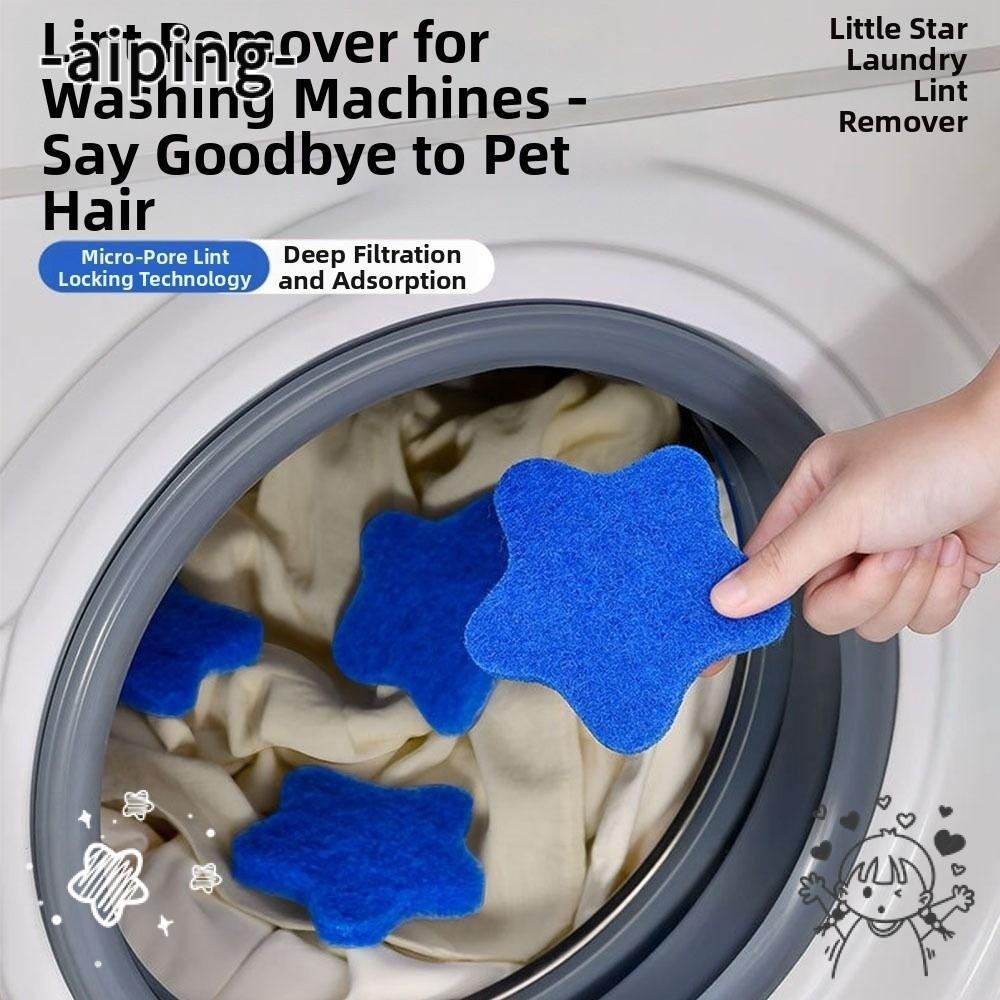AIPING Laundry Pet Hair Catcher, Star Shape Reusable Pet Hair Remover สําหรับซักผ้า