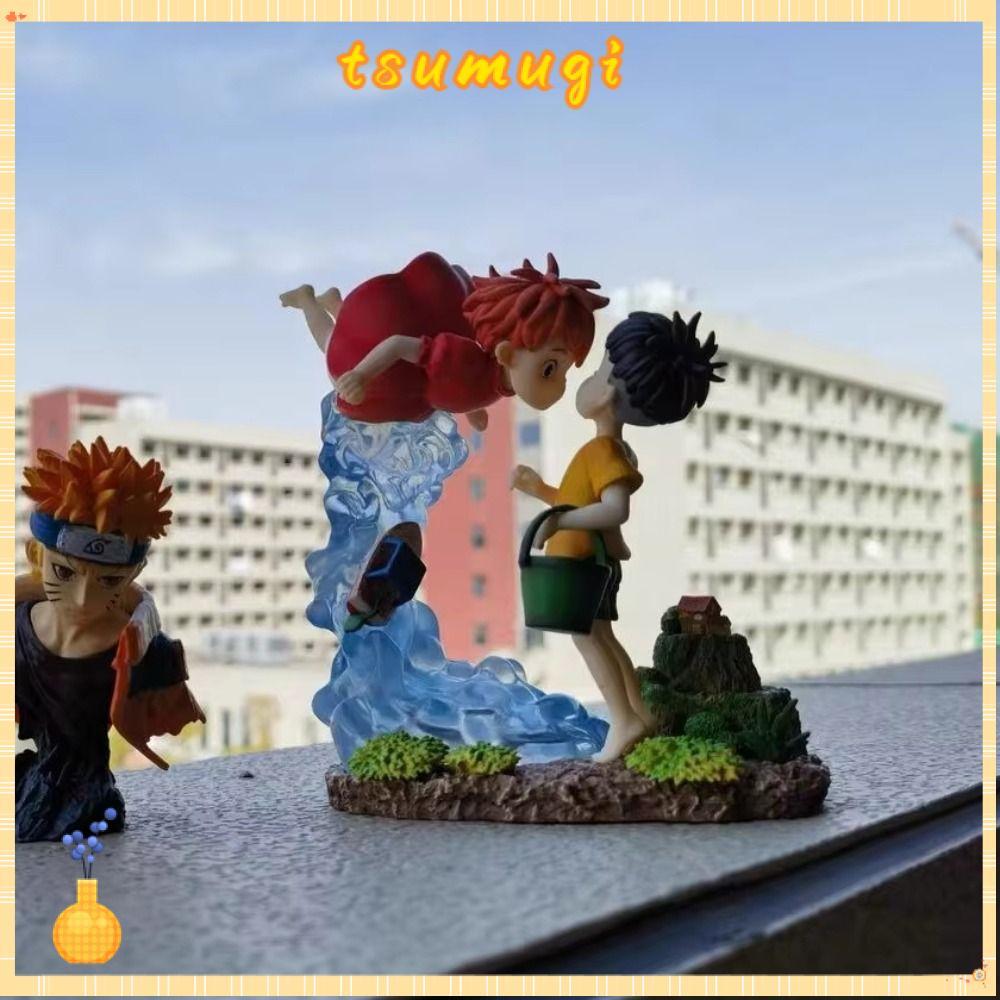 TSUMUGI Ponyo Sousky Seagal รูป,น่ารัก PVC Ponyo บน Cliff รูป,แฟชั่นตุ๊กตา Play Collection Ponyo และ