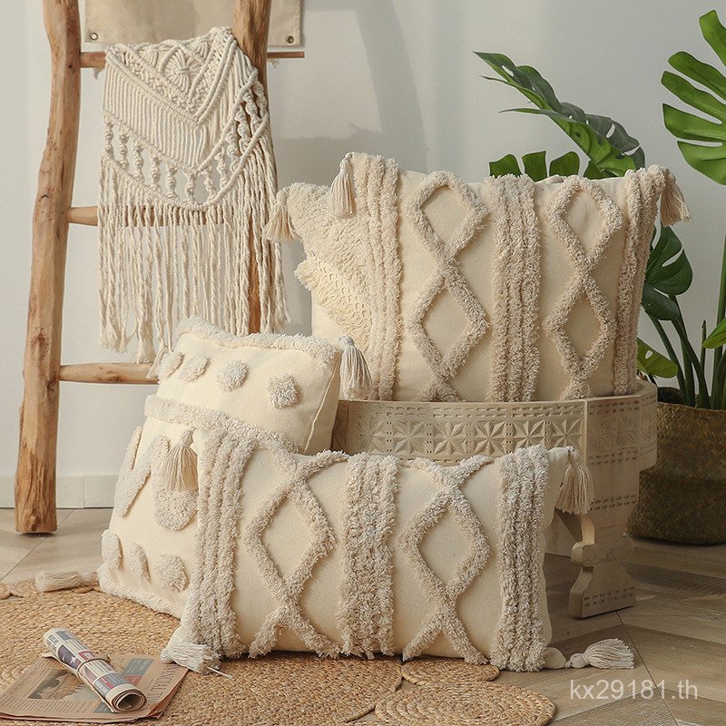 หมอนปลอกหมอนโซฟาหมอนเบาะข้างเตียงพนักพิง World ins Fengna โมร็อกโก Nordic Cushion Cluster ขนแกะ J2TL