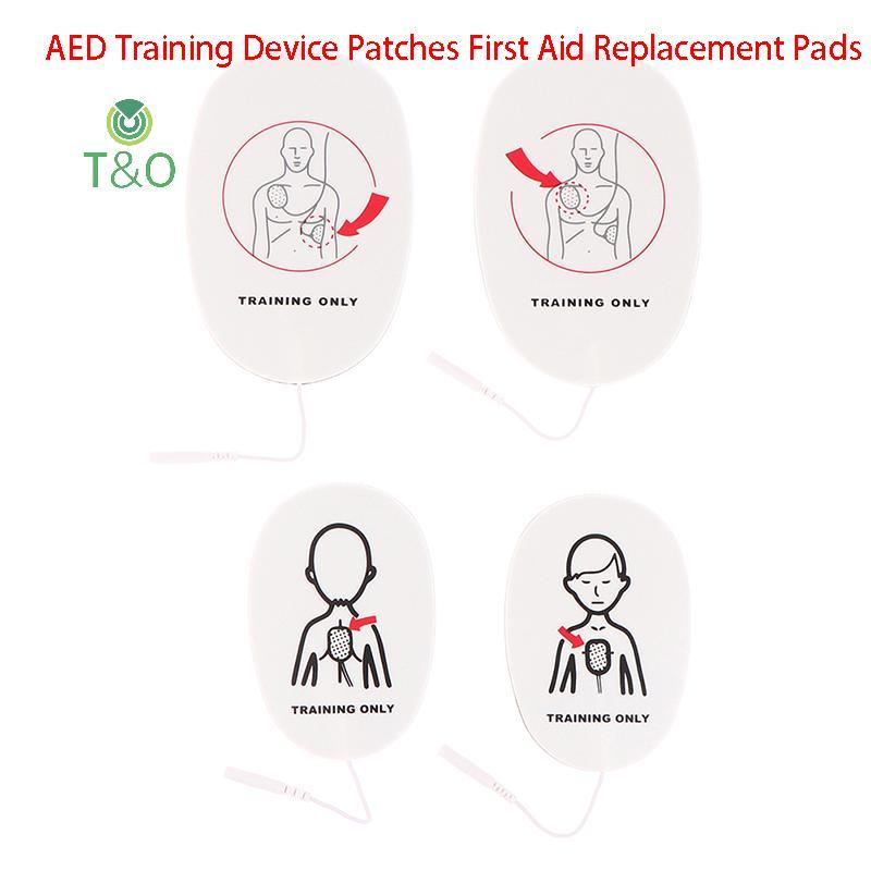 T&O 1 คู่ AED อุปกรณ์การฝึกอบรม Patch First Aid Training แผ่นเปลี่ยนผู้ใหญ่เด็กการฝึกอบรม Universal 