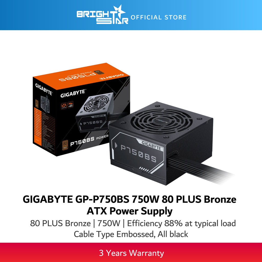 GIGABYTE GP-P750BS 750W 80 PLUS แหล่งจ่ายไฟ ATX สีบรอนซ์