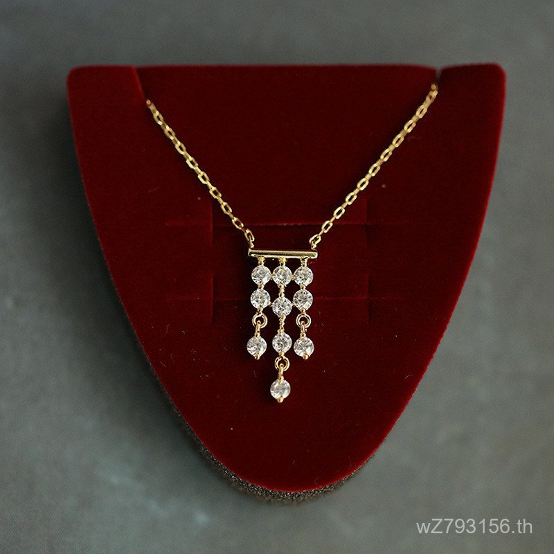 สร้อยคอมุกวาวเงินสเตอร์ลิง S925 เพียบพร้อมพลอยซิทรอนสไตล์ฝรั่งเศสรีโตรสุดหรู LBF7