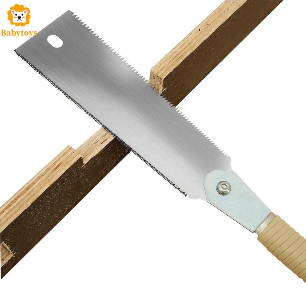 เลื่อยมือญี่ปุ่น 9.3 นิ้ว SK5 เหล็กคาร์บอนสูง Double Edged Hand Saw Incisive Hand Pull Saw 10/17 TPI