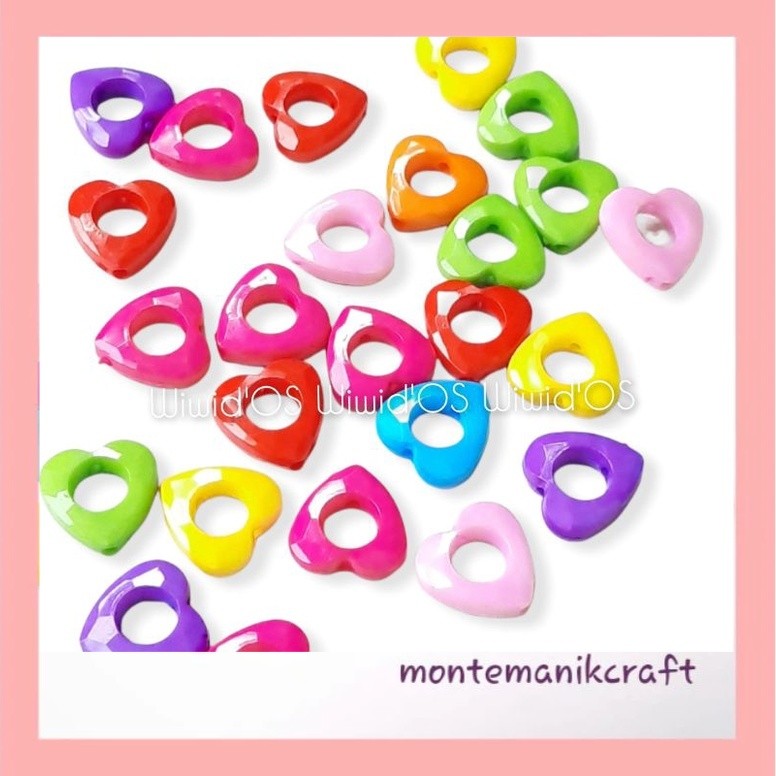 BEADS (25 ชิ้น) LOVE BEADS 14 MM MONTEMAIL CRAFT