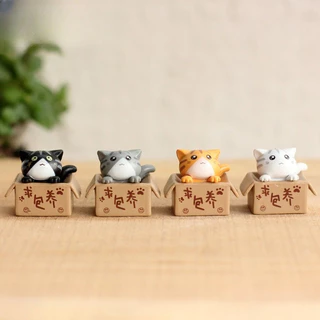3 ~ 8 ชิ้น/เซ็ตNew Fundraising Cat ชุด Micro Landscape DIY อุปกรณ์ทําสวนแมวน่ารักงานฝีมือพลาสติกตกแต่งภูมิทัศน์