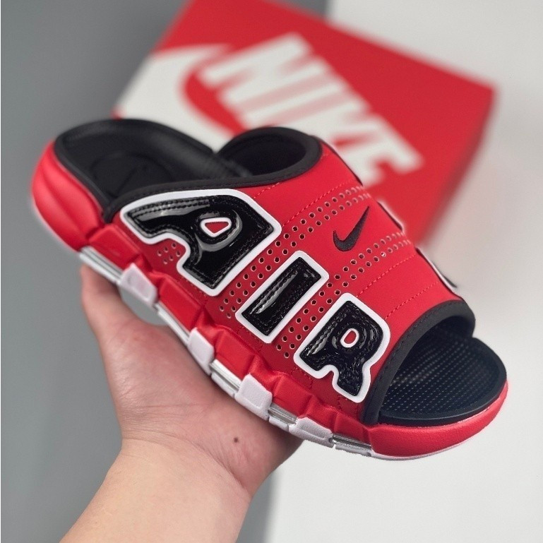 (มีสินค้า) รองเท้าแตะกีฬาผู้ชาย ni ** Ke air more uptempo slide Pippen รองเท้าแตะลําลองผู้หญิง 999