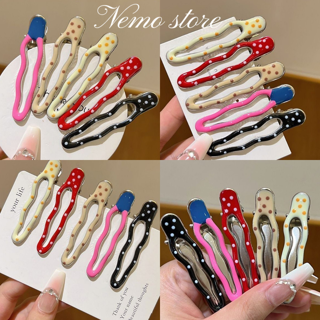 Nemo store #VO-55 กิ๊ฟติดผ้าน่ารัก สีสดใสลายจุด ใส่สบายน่ารักมาก