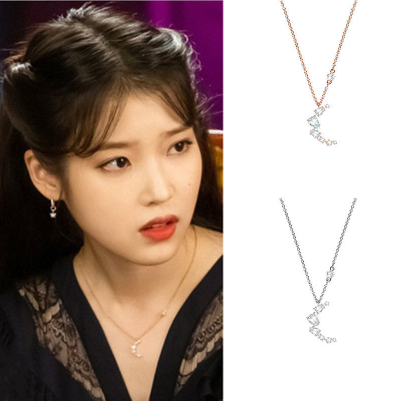 สร้อยคอ Swarovski Moon Star Rose Gold และ Silver