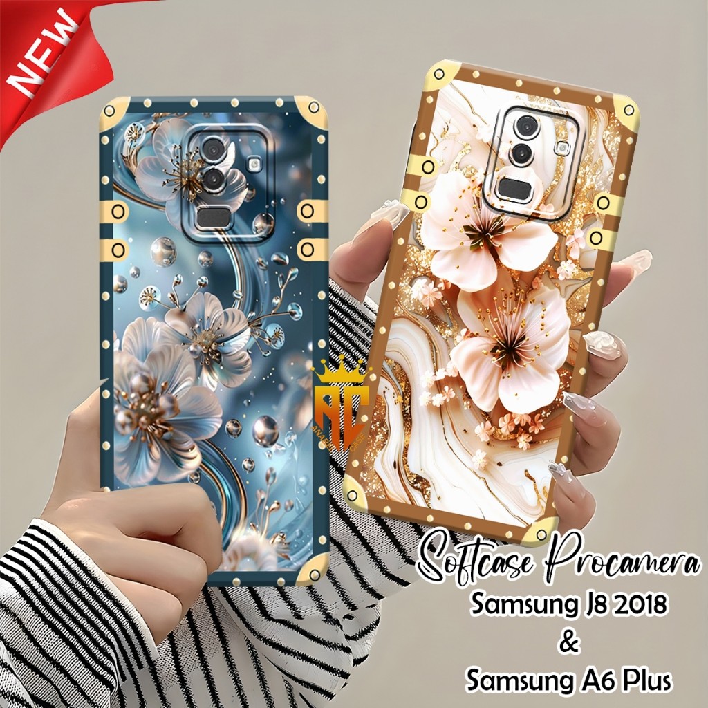 Softcase SAMSUNG J8 2018 / SAMSUNG A6 PLUS - Fashion Case Flower Frame Motif - Beautiful Case - Aest
