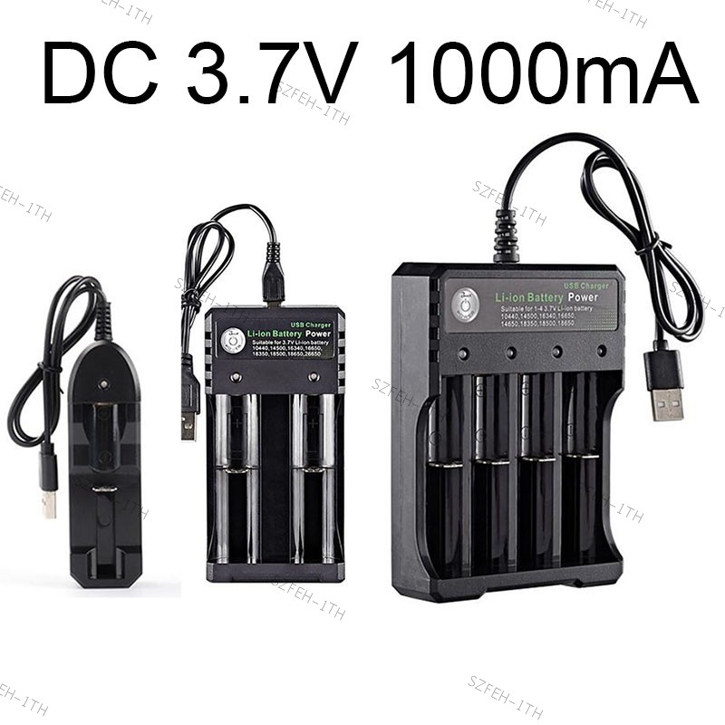 1 2 4 ช่อง USB Charger 3.7V 18650 14500 USB แบตเตอรี่ลิเธียมไอออนชาร์จ AA 1.5V 18350 16340 อะแดปเตอร