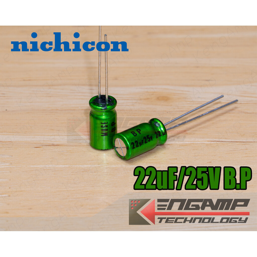 (1ตัว) [E-CAP] 22uF/25V B.P 85 C Nichicon MUSE 6.3x11mm P=2mm