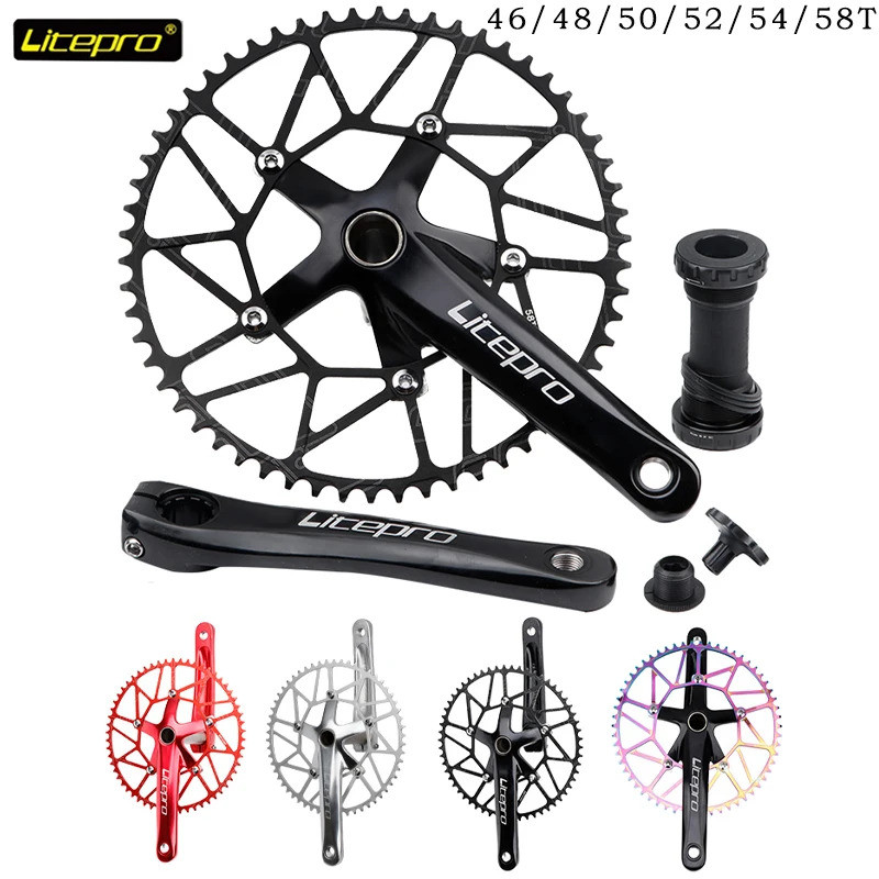 Litepro Crankset Hollowtech สำหรับจักรยาน BMX 130BCD