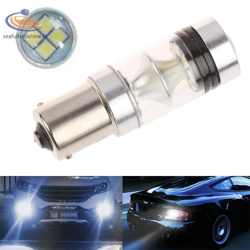 Seaf> สีขาว P21W BA15s 1156 LED Canbus สํารองแสงย้อนกลับโคมไฟได้ดี
