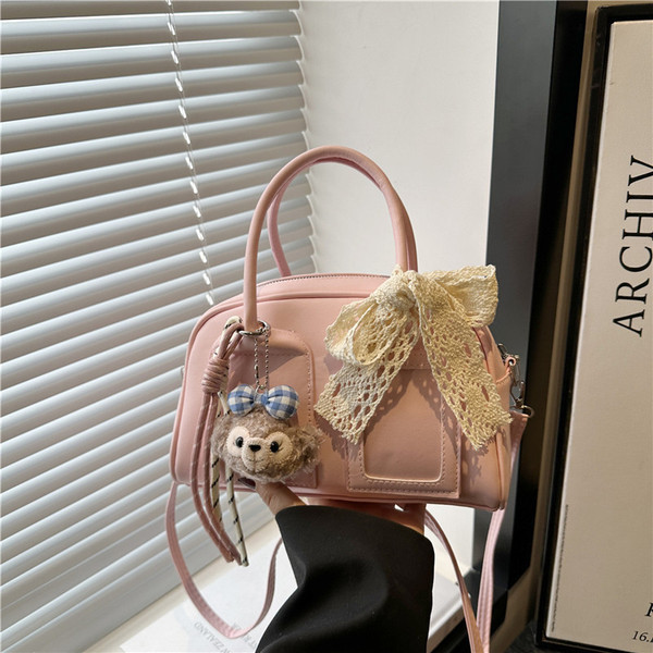 perota brand กระเป๋า cecelle ใหม่สไตล์เกาหลีหวานกระเป๋า Messenger เฉพาะแฟชั่นกระเป๋าโบว์ลิ่งแบบพกพาท