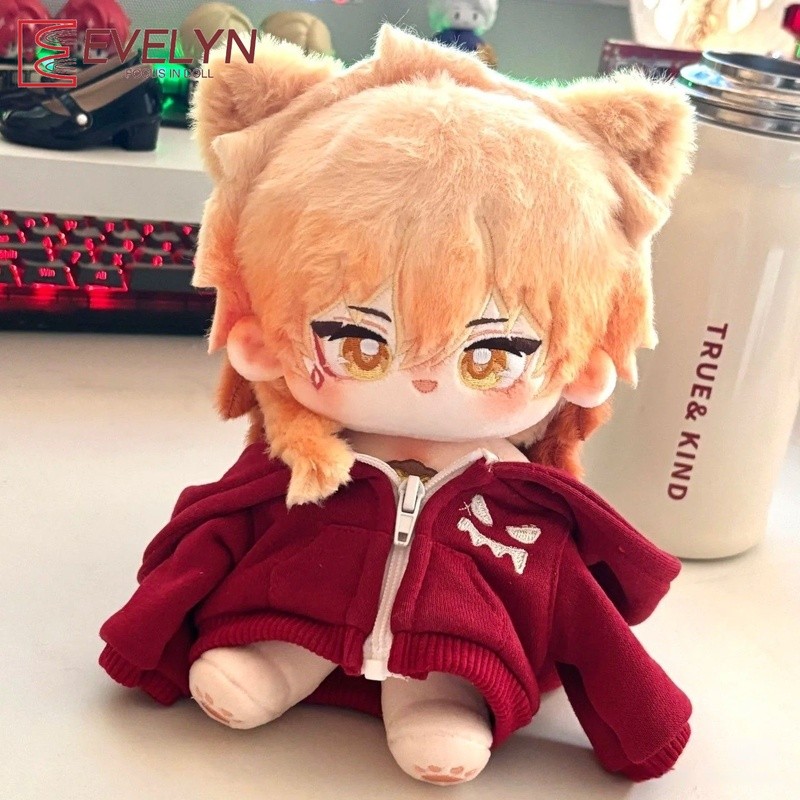 Evelyn เกม Mydei อะนิเมะ Plushie รูป 20 ซม.ตุ๊กตาตุ๊กตาของเล่นตุ๊กตา Nuded ตุ๊กตากระดูกสําหรับของขวั