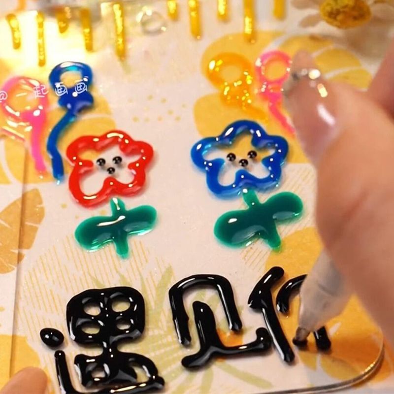 Q-bomb jelly pen 3D สามมิติ Macaron ปากกาคอนทัวร์สีมูลค่าสูงคู่มือหนังสือพิมพ์ไล่ระดับสี Highlighter