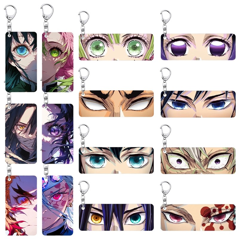 MINISO Kpop Demon พวงกุญแจของขวัญ Tanjirou Kamado Nezuko Tomioka กระเป๋าเป้สะพายหลังพวงกุญแจจี้ Party Favors คริสต์มาส