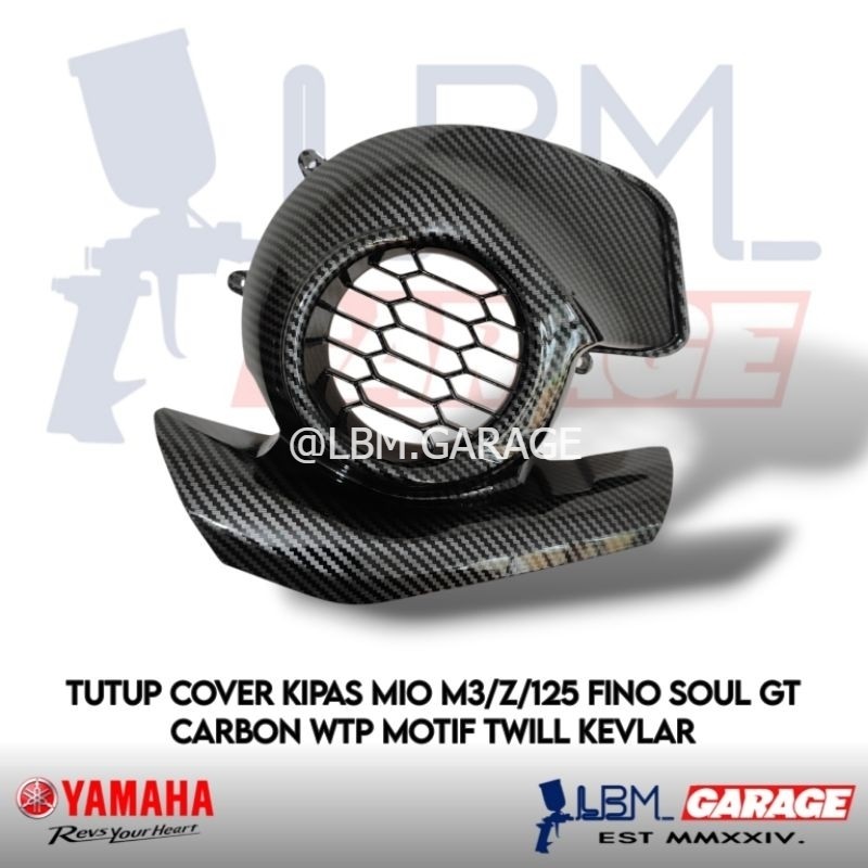 Mio M3/Z/S/125 Xride Fino Soul GT 125 Carbon WTP ฝาครอบพัดลม Twill Kevlar Motif