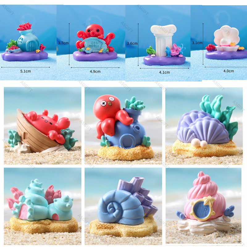 Miniatures Octopus ขวดเปลือก Micro ภูมิทัศน์เครื่องประดับถังปลา Waterscape Fairy Garden เค้ก DIY ตกแต่ง