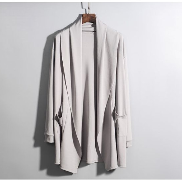 Hongyan Rushan MV Jay Chou เสื้อแจ็คเก็ตสไตล์เดียวกันเสื้อแจ็คเก็ตสีดําปกกลางความยาวชุดเสื้อถักเสื้อ