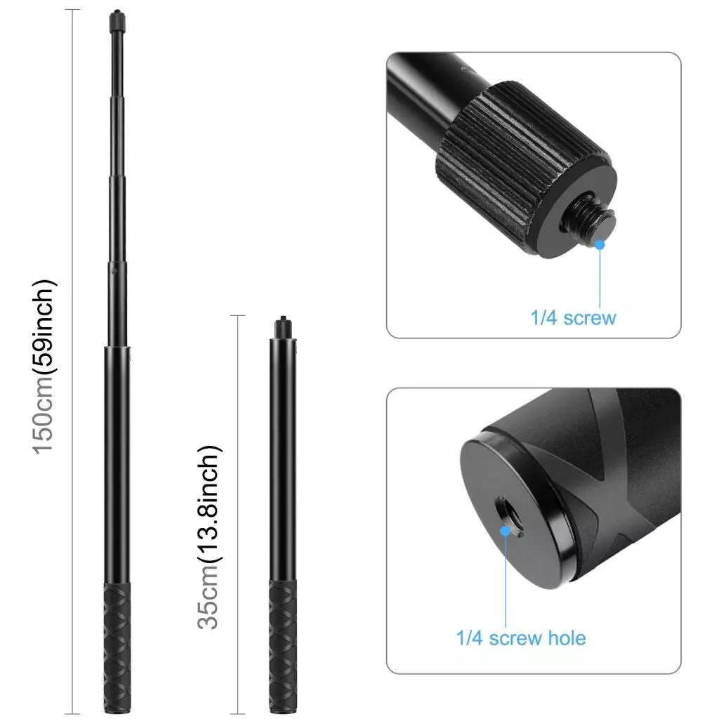 PULUZ PU495B ชุดที่จับแฮนด์มอเตอร์ไซค์และไม้เซลฟี่สำหรับ GoPro Hero 12/11/10 Insta360 ONE X4/X3/X2 thumbnail 7