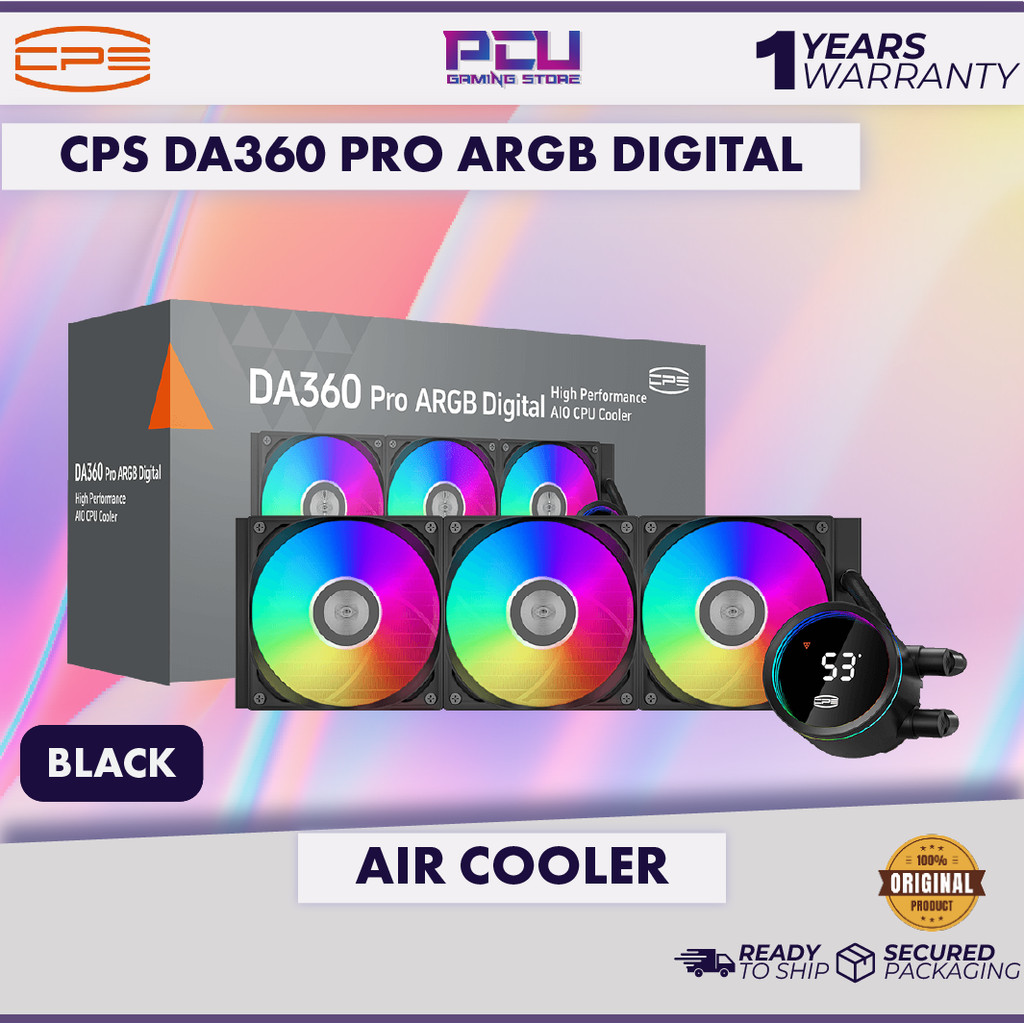 CPS DA360 PRO DIGITAL ARGB 360MM LIQUID AIO COOLER - สีดํา